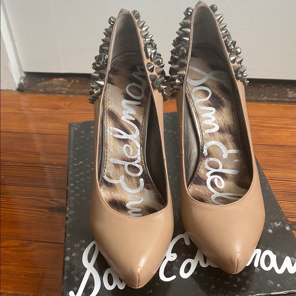 Sam Edelman Tan Studded Heels